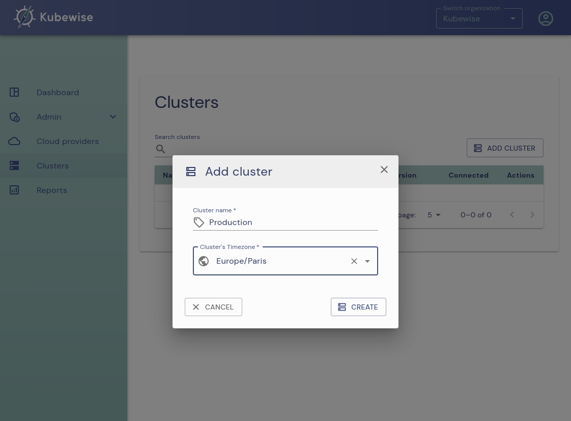 Create Cluster